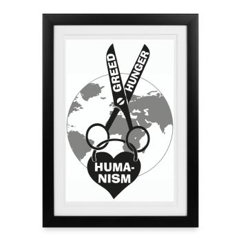 humanism - Framed poster (27 × 37 cm) - black - Front