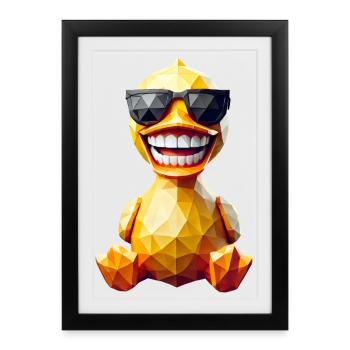 Yellow duck sunglasses - Framed poster (27 × 37 cm) - black - Front