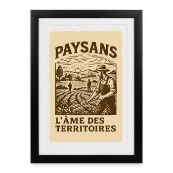 Paysans, l'âme des territoires - Affiche encadrée (27 × 37 cm) - noir - Devant