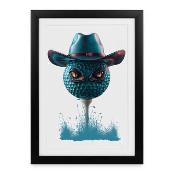 Les yeux de la jungle : la balle de golf de cow-boy - Affiche encadrée (27 × 37 cm) - noir - Devant