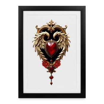 Elegance in red and gold - Framed poster (27 × 37 cm) - black - Front