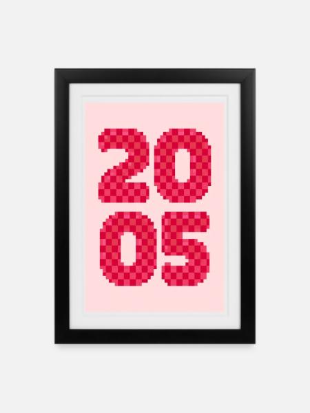 Poster 2005 - Gerahmtes Poster (27 × 37 cm) - Schwarz