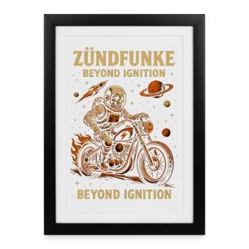 ZÜNDFUNKE – ASTRONAUTE DE L’ANARCHIE - Affiche encadrée (27 × 37 cm) - noir - Devant