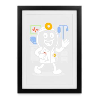 Ribbo as a Doctor – Funny Doctor's Office Scene - Framed poster (27 × 37 cm) - black - Front