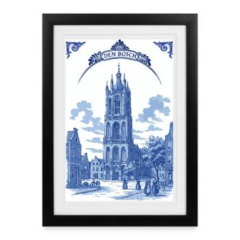 Cathédrale Saint-Jean d’Hertogenbosch - Affiche encadrée (27 × 37 cm) - noir - Devant