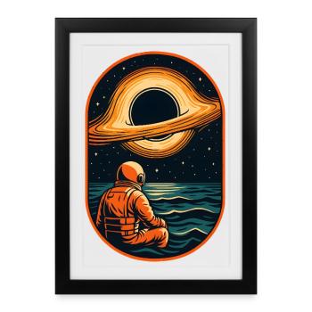 Cosmic Explorer Astronaut Artwork - Framed poster (27 × 37 cm) - black - Front