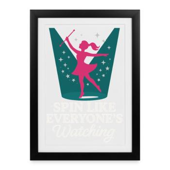 Baton Twirler Majorette Captain Squad Club - Framed poster (27 × 37 cm) - black - Front
