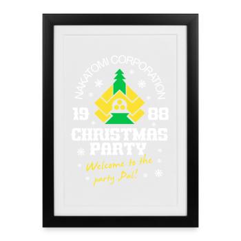 Fête de Noël Nakatomi - Conception de film drôle - Affiche encadrée (27 × 37 cm) - noir - Devant