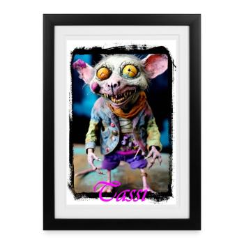 Fearless Mouse Character Illustration Punk Doll - Framed poster (27 × 37 cm) - black - Front
