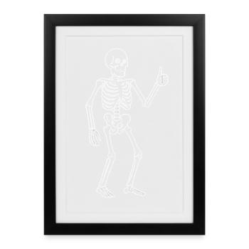 Danseuse squelette rayonnante - Affiche encadrée (27 × 37 cm) - noir - Devant