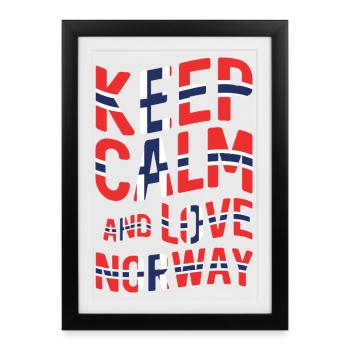 SSW-03 RESTEZ CALME ET AIMEZ LA NORVÈGE - Affiche encadrée (27 × 37 cm) - noir - Devant