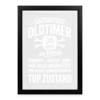 35th anniversary of service - years in service to the classic car - Framed poster (27 × 37 cm) - black - Front