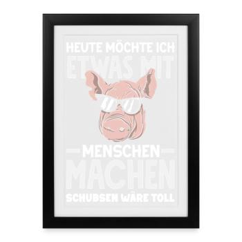 Aujourd’hui, je veux pousser les gens - Affiche encadrée (27 × 37 cm) - noir - Devant