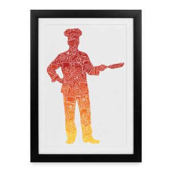 Cuisine Design Cuisiner - Affiche encadrée (27 × 37 cm) - noir - Devant