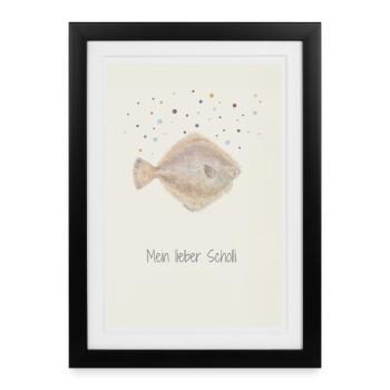 My dear Scholli fish design - Framed poster (27 × 37 cm) - black - Front