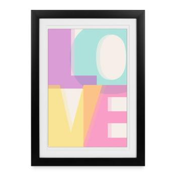 AMOUR Pastel - Affiche encadrée (27 × 37 cm) - noir - Devant