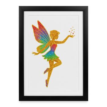 Ailes de Fée Dorées Magie Arc-en-ciel - Affiche encadrée (27 × 37 cm) - noir - Devant
