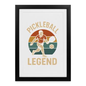 Légende du pickleball rétro - Affiche encadrée (27 × 37 cm) - noir - Devant