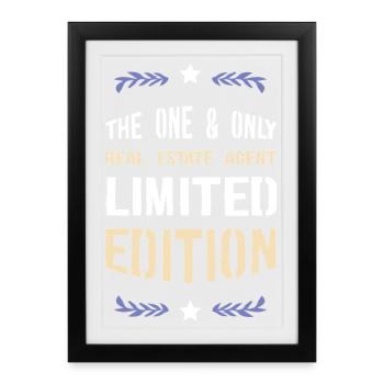 Chemise d’agent immobilier en édition limitée - Affiche encadrée (27 × 37 cm) - noir - Devant