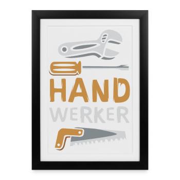 Craftsman design with tools - Framed poster (27 × 37 cm) - black - Front