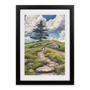 Illustration of a natural landscape - Affiche encadrée (27 × 37 cm) - noir - Devant