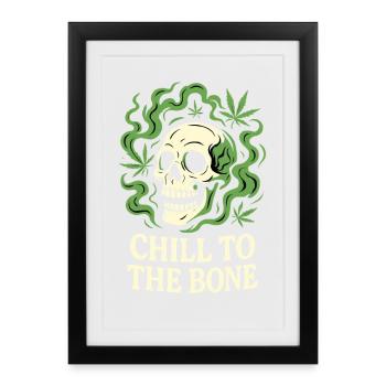 Chill to the Bone – Relaxed Skull - Framed poster (27 × 37 cm) - black - Front