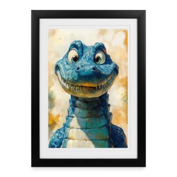 Illustration of a crocodile - Framed poster (27 × 37 cm) - black - Front