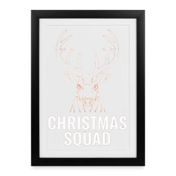 Neon Deer Squad Noël - Affiche encadrée (27 × 37 cm) - noir - Devant
