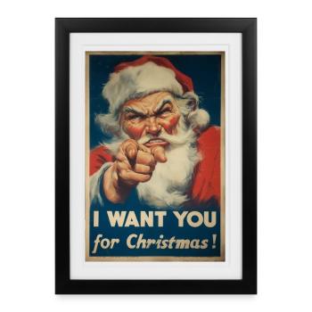 Santa Claus Advertising Poster - Framed poster (27 × 37 cm) - black - Front