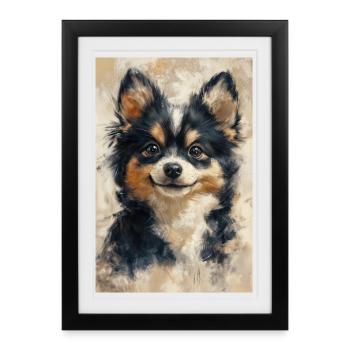 Illustration of a dog - Framed poster (27 × 37 cm) - black - Front