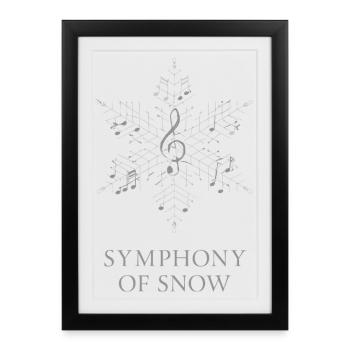 SYMPHONY OF SNOW Flocon Musique Clé Sol - Affiche encadrée (27 × 37 cm) - noir - Devant