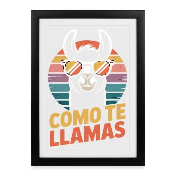 Como te llamas Lama - Framed poster (27 × 37 cm) - black - Front