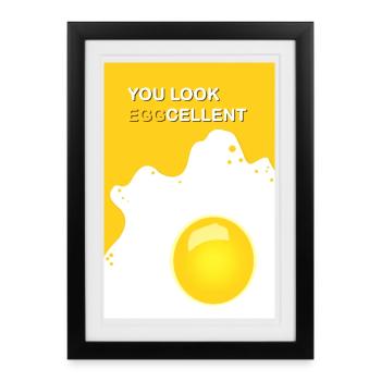 Vous avez l’air d’un œuf - Affiche encadrée (27 × 37 cm) - noir - Devant