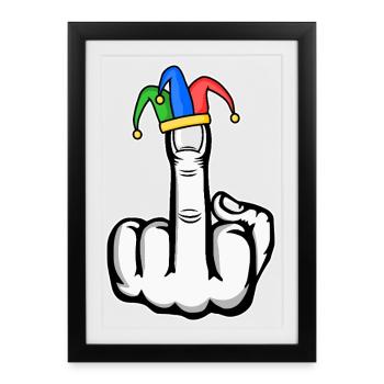 Majeur Stingerfinger Carnaval - Affiche encadrée (27 × 37 cm) - noir - Devant