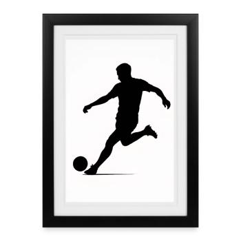 Football silhouette in motion - Framed poster (27 × 37 cm) - black - Front