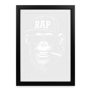 Rap Monkey Streetwear Cap - Framed poster (27 × 37 cm) - black - Front