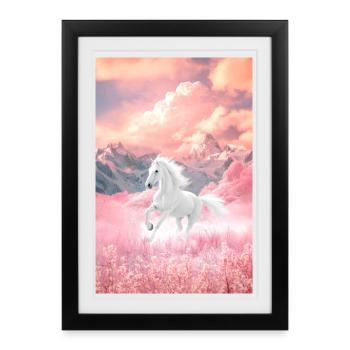 Cheval - Affiche encadrée (27 × 37 cm) - noir - Devant