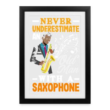 Saxophone - Framed poster (27 × 37 cm) - black - Front