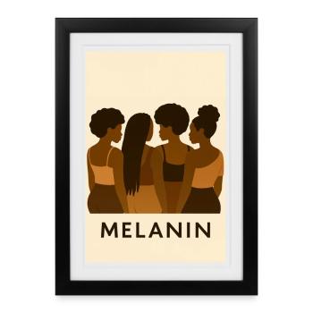 Silhouettes de la Confrérie Mélanine, Art africain - Affiche encadrée (27 × 37 cm) - noir - Devant