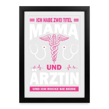 Maman et médecin - Affiche encadrée (27 × 37 cm) - noir - Devant