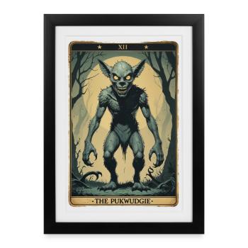 Les créatures mythologiques de Pukwudgie - Affiche encadrée (27 × 37 cm) - noir - Devant