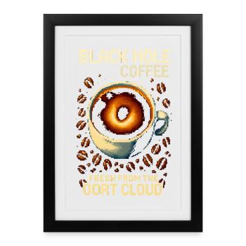 Black Hole Coffee Pixel Roast - Framed poster (27 × 37 cm) - black - Front