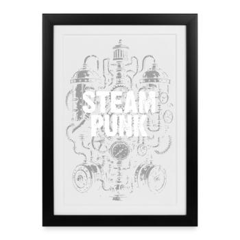 Steampunk Gearpunk Boiler Art - Framed poster (27 × 37 cm) - black - Front