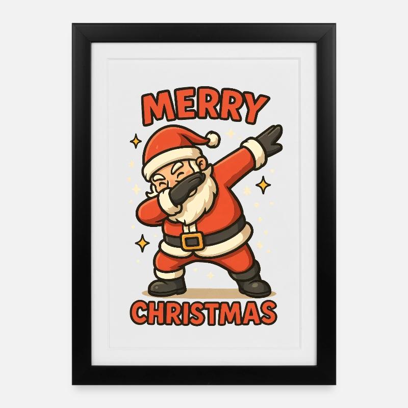 Dabbing Santa Clause - Framed poster (27 × 37 cm) - black