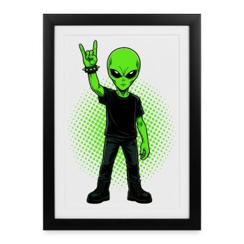 Heavy Metal Alien - Framed poster (27 × 37 cm) - black - Front