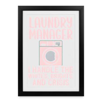 Washing Machine Manager: Laundry crisis - Framed poster (27 × 37 cm) - black - Front