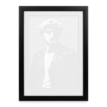 Portrait de silhouette en demi-teinte de David Michelangelo - Affiche encadrée (27 × 37 cm) - noir - Devant