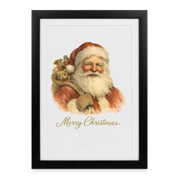 Joyeux Noël Père Noël - Affiche encadrée (27 × 37 cm) - noir - Devant