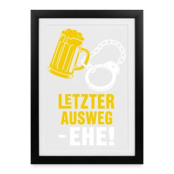 Mème du mariage en dernier recours - Affiche encadrée (27 × 37 cm) - noir - Devant