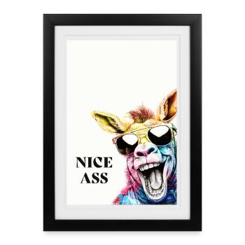 Nice Ass – Funny Donkey Poster with Humor - Framed poster (27 × 37 cm) - black - Front